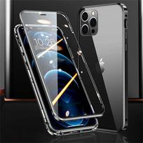 360 Magnetinis Metalinis Dėklas iPhone 16 15 14 13 12 11 Pro Max Plus Dvipusis Grūdintas Stiklas Pilnos Apsaugos Telefono Dangtelis For iPhone 15 Plus juoda