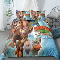 Beždžionė Animacinis personažas Donkey Kong Antklodės užvalkalų komplektas Karališkojo, Karalienės, Dvigulio, Pilno, Dvigulio, Viengulio dydžio patalynės komplektas EU single(135x200cm)