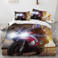 Motociklininkas Karalius Karalienė Antklodės Užvalkalas 3D Motokrosas Ekstremalus Sportas Patalynės Komplektas Paaugliams Suaugusiems Vyrams Jaunimui Purvo Dviratis Antklodės Užvalkalas EU Single 135x200cm