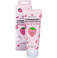 BONNYHILL Braškių pieno / mango / avokado / persikų rankų kremas 100 ml, drėkinamasis, korėjietiška kosmetika, „Kbeauty“, mėginukas Peach