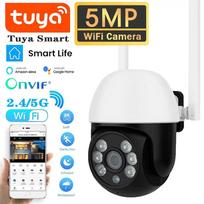 5G Wifi IP Tuya Smart 5MP Lauko Namų Apsaugos PTZ Kamera CCTV Vaizdo Stebėjimas Spalvotas Naktinis Matymas Belaidė Kamera 5MP Cam No SD Card