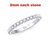 Smyoue 2-5 mm pilnas moisanito žiedas moterims, blizgantys vestuviniai amžinybės žiedai, 100% S925 sidabro papuošalai, klasikinis žiedas GRA 5&US Size