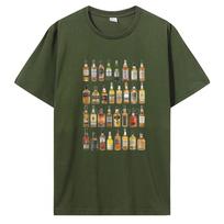 Single Malt Whisky T-shirt Whiskey Bottles Father's Day Gift Tops Clothes Cotton Tees Gift Idea Tshirt Men's Clothing L