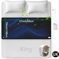Įžeminimo kilimėlis lovai, 27''×78'', Vidinis įžeminimo kilimėlis geresniam miegui, skausmo ir streso mažinimui, su įžeminimo laidu UK Plug juoda