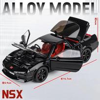 Nauja 1:32 „Honda NSX“ lydinio sportinis automobilis, liejamas žaislinis automobilis, metalinis lenktyninių automobilių papuošalai Modelio modeliavimo garso ir šviesos kolekcija, dovana vaikams berniukams juoda
