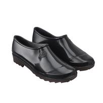 Vyriški vandeniui atsparūs aukštakulniai lietaus batai su storu padu ir žemu kulnu, neslystantys tinklelio darbo batai black bottom 8CM, size 43 juoda