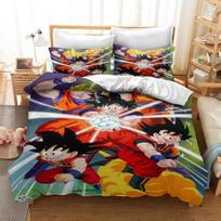 Anime Dragon-Ball Patalynės Komplektas, Anime 3D Drakono Antklodės Užvalkalas, Antklodės Užvalkalų Komplektas Super Saiyan Patalynės Komplektas 135x200cm 2pcs