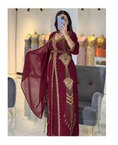 Bordo Vestuvinė Suknelė Kaftanas Dubajaus Kimono Chalatas Laisvalaikio Marokiečių Abaja Maxi Ilgas XS bordinė