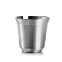 Izoliuotas nerūdijančio plieno espreso puodelis su dvigubomis sienelėmis, metalinis puodelis kapsulinei kavai, demitasse puodelis gėrimams namams, patalpoms ar laukui 80ml sidabras