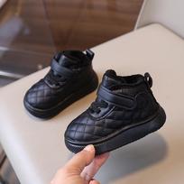 Žieminiai neslystantys aksominiai batai kūdikiams nuo 0 iki 3 metų - minkštas padas, šilta medvilnė Sizes 16-20, Set of 5 black