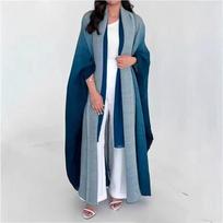 Musulmonų abaja moterims, šikšnosparnio rankovėmis, klostuota gradiento kardigano paltas rudeninis Dubai Abayas didelio dydžio moteriškas prabangus paltas One Size