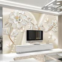 Modernūs Fototapetai 3D Stereo Reljefiniai Baltos Gėlės Sienų Tapyba Svetainė TV Sofa Foninė Sieninė Tapyba Namų Dekoras 200 cm(W) x 140 cm(H)