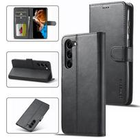 Odinė piniginė telefono dėklas magnetinis atverčiamas dėklas kortelių skyrius Samsung Galaxy S25 S23 Ultra S24 S22 Plus S21 FE A34 A54 A55 A14 A15 Samsung A55 5G juoda