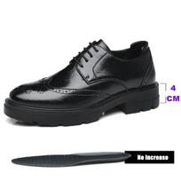 Vyriški Brogue Aukštį Didinantys Lakiniai Bateliai Džentelmeno Kostiumas Liftiniai Bateliai Oxford Nematomas Kulnas 4/7/9CM Platforma Vestuviniai Vyriški Bateliai 37