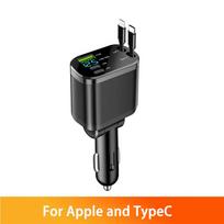 NAUJAS 5-IN-1 150W Ištraukiamas Automobilinis Įkroviklis Mobiliojo Telefono USB PD Type C Kabelis iPhone Greito Įkrovimo Laidas Cigarečių Degiklio Adapteris Automobilio Priedai For TypeC and TypeC black