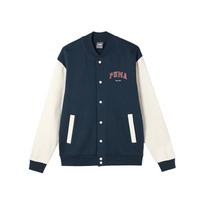 Puma Varsity Track Vintažinis Laisvalaikio Raidė Viengubas Krūtinės Ilgomis Rankovėmis Beisbolo Striukė Vyriškos Striukės Vidurnakčio Mėlyna 679341-16 S