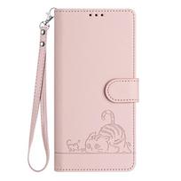 For HMD Pulse Pro Case Wallet Anti-theft Brush Phone Case on For Etui HMD Pulse Pro PulsePro Cover Cute Cat Leather Protect Capa for HMD Pulse Pro rožinė