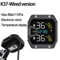 Motociklo TPMS Padangų slėgio stebėjimo sistema 0–8 bar 2 jutikliai Tikslus ekranas Padangų testeris Motociklo priedai External Sensor