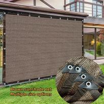 1 vnt. Rudas apsauginis tinklas nuo saulės, 90% UV blokavimo poliesterio audinys, 81-90% šešėliavimo koeficientas, patvari plastikinė medžiaga, idealus sodo terasoms, šiltnamiams, pavėsinėms 1m*2m