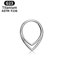 ASTM F136 Titano anodavimas 16G Septumo lankelis Žiedas Su vyriu Segmentinis Clicker Nosiai Tragus Helix Daith Auskaras Pradurti Cirkonis 16G 1.2x8mm