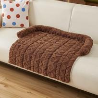 Prabangus anti-scratch augintinio sofa: Sustorinta neslystanti lova katėms ir šunims 75 x 75 cm white