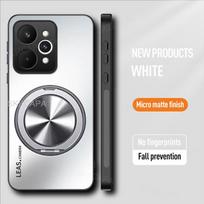 AG Matte Magnetic Case for Realme 15 Pro 5G 360° Rotating Ring Holder Wireless Charging Hard Cover for Realme 15 5G Realme 15 Pro balta
