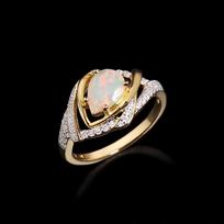 Elegantiškas natūralus spalvingas opalo moteriškas žiedas kriaušės formos 6*8mm Spalio mėnesio akmuo 925 sterlingų sidabro prabangi bižuterija Valentino dienos dovanoms US RING SIZE:7# balta