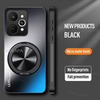 AG Matte Magnetic Case for Realme 15 Pro 5G 360° Rotating Ring Holder Wireless Charging Hard Cover for Realme 15 5G Realme 15 juoda