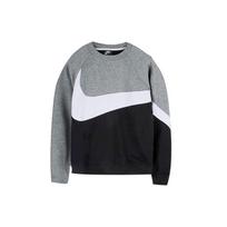 Nike Logotipo Spausdinimo Ilgomis Rankovėmis Džemperis Vyriški Viršutiniai Drabužiai Pilkas Juodas AR3089-011 XL