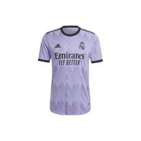 Adidas Real Madrid išvykos žaidėjo versijos trumpomis rankovėmis sportiniai marškinėliai vyrams Sportiniai viršutiniai drabužiai Violetiniai H18492 L