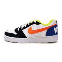 Nike Court Borough Low GS Juodi Oranžiniai Mėlyni Vaikų Sportbačiai Balti DV9113-181 35.5