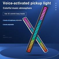 RGB Muzikos Garsui Valdomos LED Šviesos Programėlės Valdymas Mikrofonas Balso Aktyvuojamos Ritmo Šviesos spalva Aplinkos LED Šviesos Juosta Aplinkos Šviesa NAUJAS No APP No battery balta