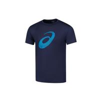 Asics Logotipas Apvalus Kaklas Kvėpuojantis Sportinis Trumpomis Rankovėmis T-shirt Vyriški Viršutiniai Drabužiai Tamsiai Mėlynas 2031D850-400 S