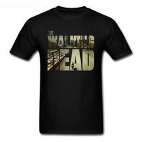 The Walking Dead Madingi marškinėliai Vyriški trumparankoviai medvilniniai marškinėliai Individualūs draugo viršus Šaunūs juodi S