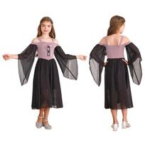 Vaikų Mergaičių Viduramžių Princesės Kostiumas Renesanso Suknelė Kvadratine Iškirpte Helovino Cosplay Išgalvotas Kostiumas 3-4 Years rožinė