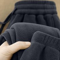 Men's Double-Sided Fleece Pants Outer-Wearable Cuffed Sweatpants Fleece-Lined Thickened Winter Warm Athletic Pants M