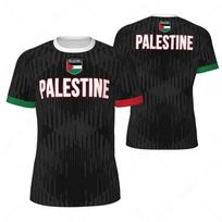 Madingi Palestinos vėliavos futbolo marškinėliai vyrams vasaros tendencija nacionalinis emblema 3D spausdinti sportiniai marškinėliai kasdieniai didelio dydžio vaikiški viršutiniai drabužiai S