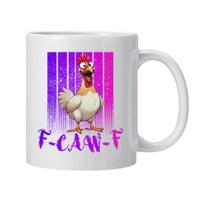 Personalizuotas F-Caw-F Vištienos Puodelis 15oz Keraminis Kavos Puodelis Juokingas Gaidys Ūkio Gyvūnas Humoras Puodelis Daugkartinio Naudojimo Galima Plauti Indaplovėje ir Naudoti Mikrobangų Krosnelėje Gėrimų Indai W