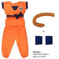 Vaikiški anime Son Goku Cosplay kostiumai Krillin treniruočių drabužiai Superherojų apranga su Super Saiyan peruku Comic Con vakarėlio kostiumas  140cm kaip parodyta spalva