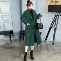 New Winter New Fur One-piece Lamb Fur Coat for Women Loose Thickened Korean Style Mid-length Coat M žalia