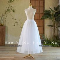 Baltas 1 metro crinolino tiulio pasijonis: Šiek tiek pūstas prailgintojas vakariniams ir ilgiems sijonams 50cm 4-layer tulle skirt white