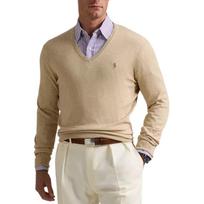 Polo Ralph Lauren Logotipas Siuvinėtas V formos iškirptės Megztinis ilgomis rankovėmis Megztas megztinis Vyriškas megztinis 710890561-502 XXL