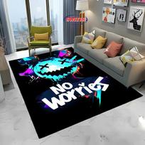 3D HD Spausdinimo Neono Grafiti Spausdintas Kilimas Neslystantis Kilimas Juodas Namų Dekoras Kilimas Kilimas Svetainei Miegamajam Valgomajam Biurui Dovana 40x60cm (16x24in)