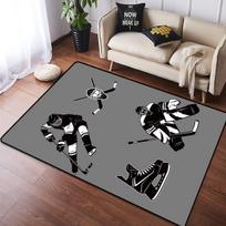 Ledo ritulio kilimas namams, pliušinis, neslystantis, ledo ritulio sportinis kilimas svetainei, miegamajam, žaidimų kambariui, hokeisto grindų kilimėlis 40x60cm 16x24 inch