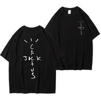 Raperis Cactus Jack Grafinis Marškinėlis Vyrams Moterims Medvilninis Trumpomis Rankovėmis Marškinėlis Drabužiai T-shirt Klasikinis Marškinėlis 2024 Vasaros Viršutiniai Drabužiai Mada#Spalva(1) S juoda