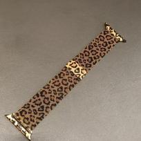 Milanietiškas auksinis leopardo rašto dirželis Apple Watch Ultra 3 Dirželis 49mm 46mm 42mm Moteriškas metalinis apyrankės correas iwatch Series 11/10/SE3 40mm 44mm 38mm 40mm 41mm auksas
