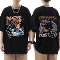 Rapper Nas Illmatic Graphic T Shirt Men Fashion Vintage Style T-shirt Male Casual Gothic Short Sleeve Tshirts Hip Hop Streetwear S
