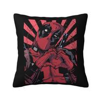 Custom Modern Deadpool Hand Heart Cushion Cover Soft Pillow Case 12x12Inch