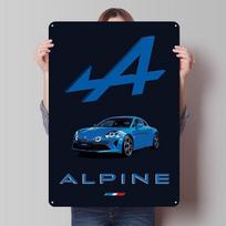„Alpine A110“ plakatas, „Alpine A110“ plakatas, skardinės iškabos, automobilio plakatas, sienų dekoras, freska, metalinis ženklas sienų dekoravimui, barui ir namams 20x30cm（7.8x11.8inch）