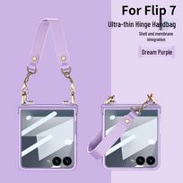 Samsung Z Flip7 prabangus moteriškas dėklas su pilna vyrio apsauga ir rankinės dizainu Samsung Z Flip 7